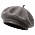 Béret taille unique gris en textile feutré style classique