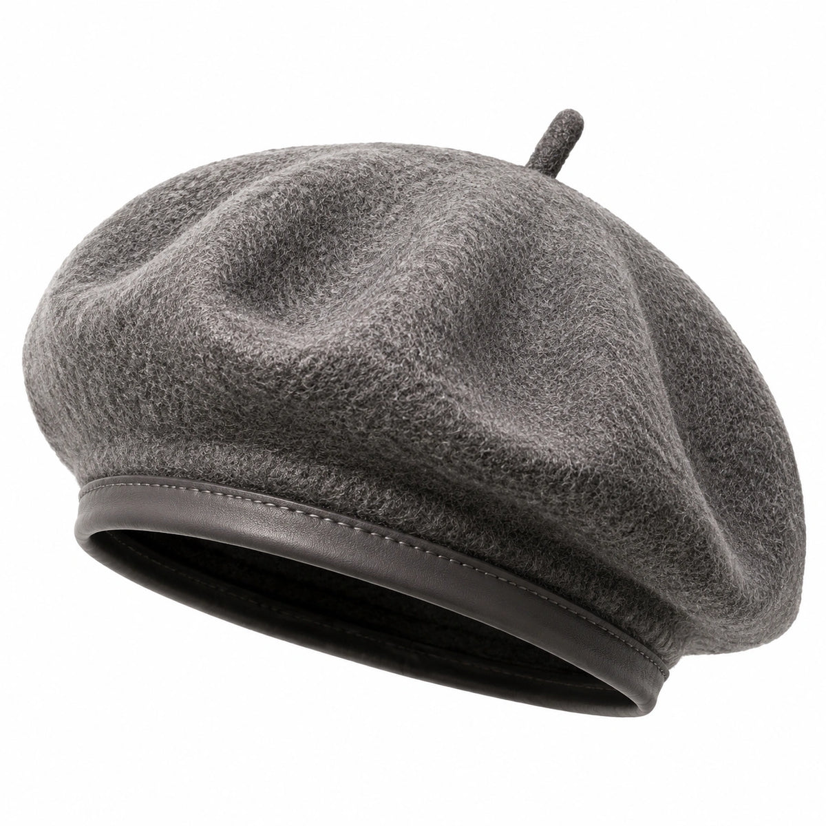 Béret taille unique gris en textile feutré style classique