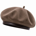 Béret taille unique en tissu côtelé marron style urbain
