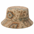 Chapeau bob taille unique en textile tissé beige marron vert motif géométrique style décontracté