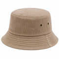Chapeau bob taille unique en tissu côtelé beige style décontracté