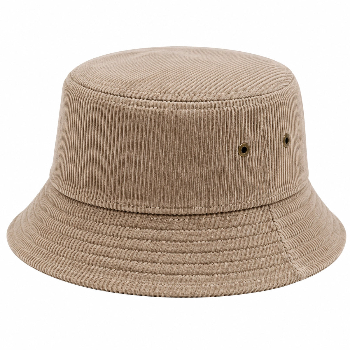 Chapeau bob taille unique en tissu côtelé beige style décontracté