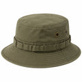 Chapeau bob taille unique en tissu vert kaki - bord large respirant