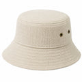 Chapeau bob taille unique en tissu tissé beige à œillets métalliques style décontracté