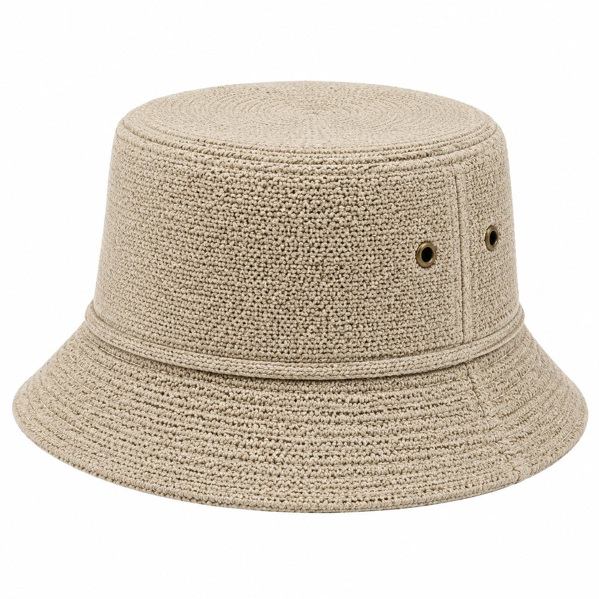 Chapeau bob taille unique en textile tressé beige style décontracté