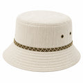 Chapeau bob taille unique en tissu beige avec œillets style décontracté