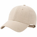 Casquette de baseball taille unique en tissu beige réglable et respirante