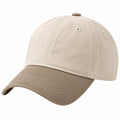 Casquette de baseball taille unique en tissu beige taupe à visière courbée