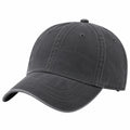 Casquette de baseball taille unique en tissu noir à visière courbée ajustable