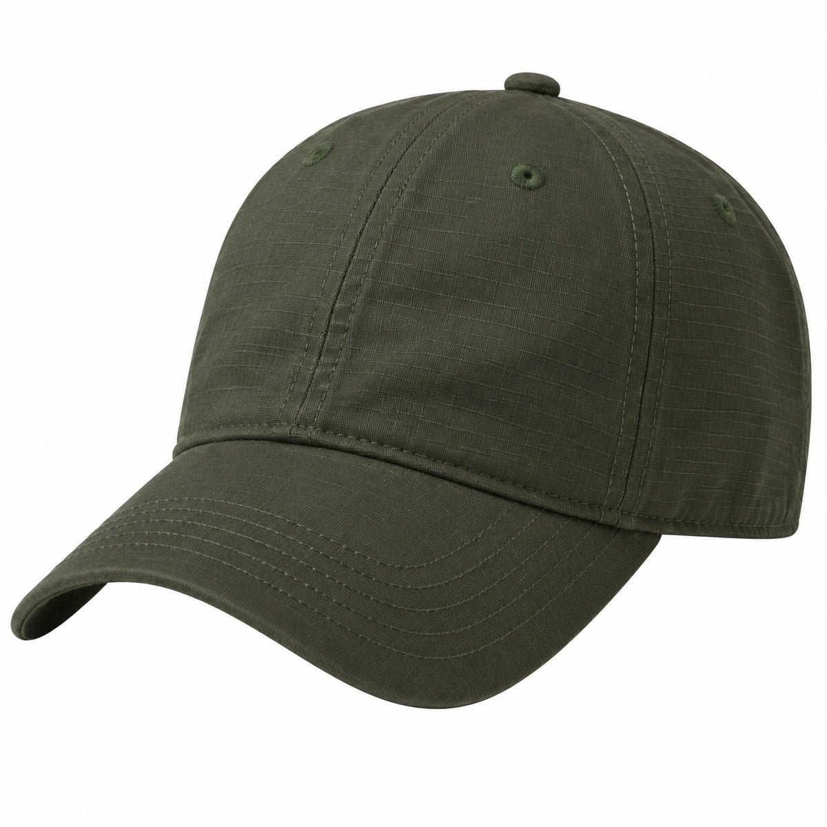 Casquette de baseball taille unique textile vert kaki à visière courbée