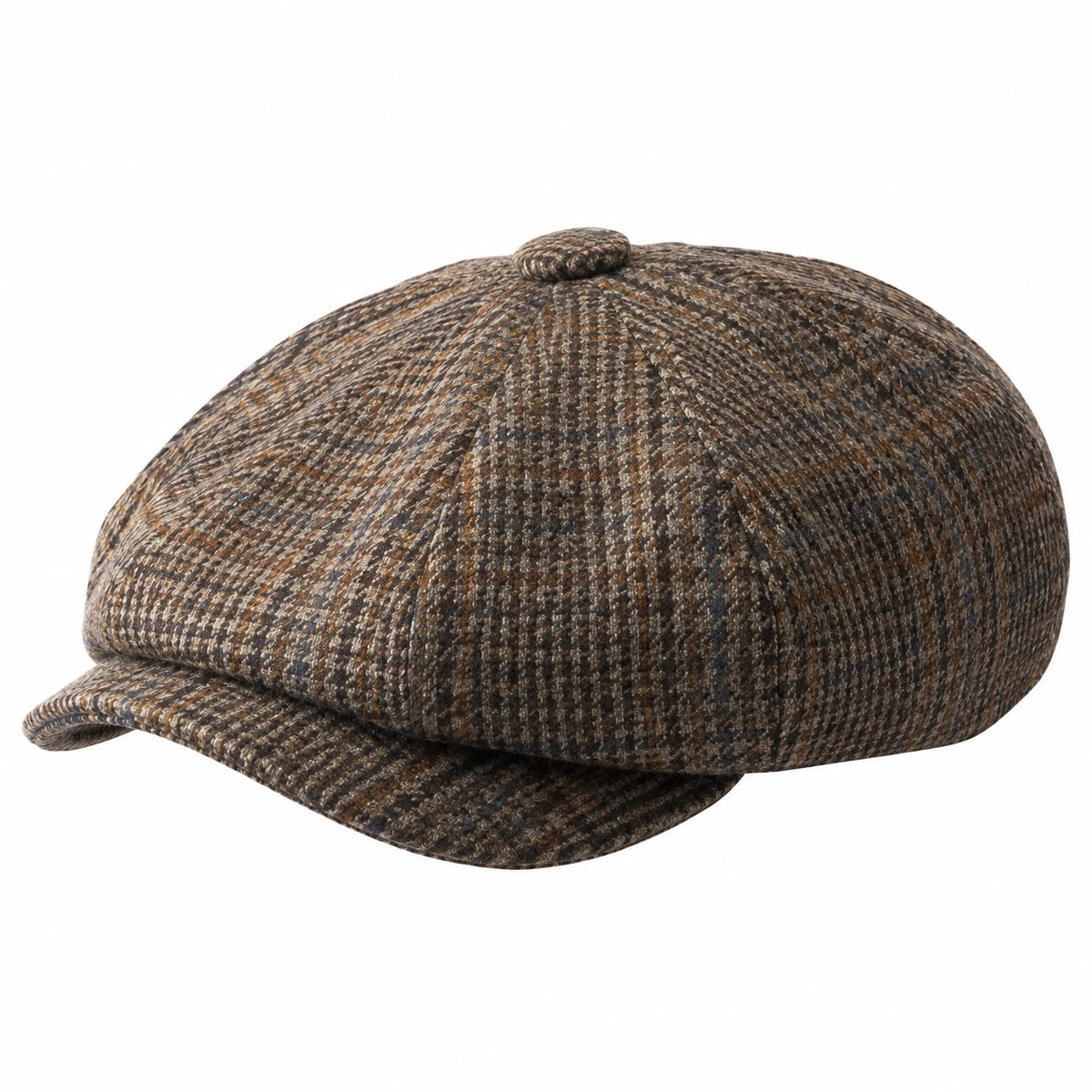 Casquette gavroche taille unique textile marron à carreaux style classique
