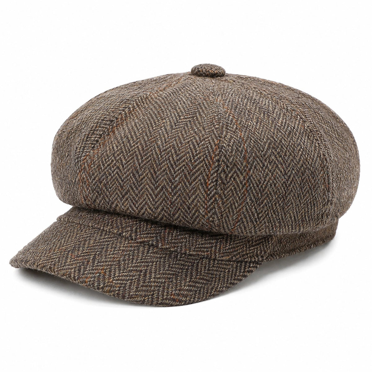 Casquette gavroche taille unique en tissu texturé marron style rétro