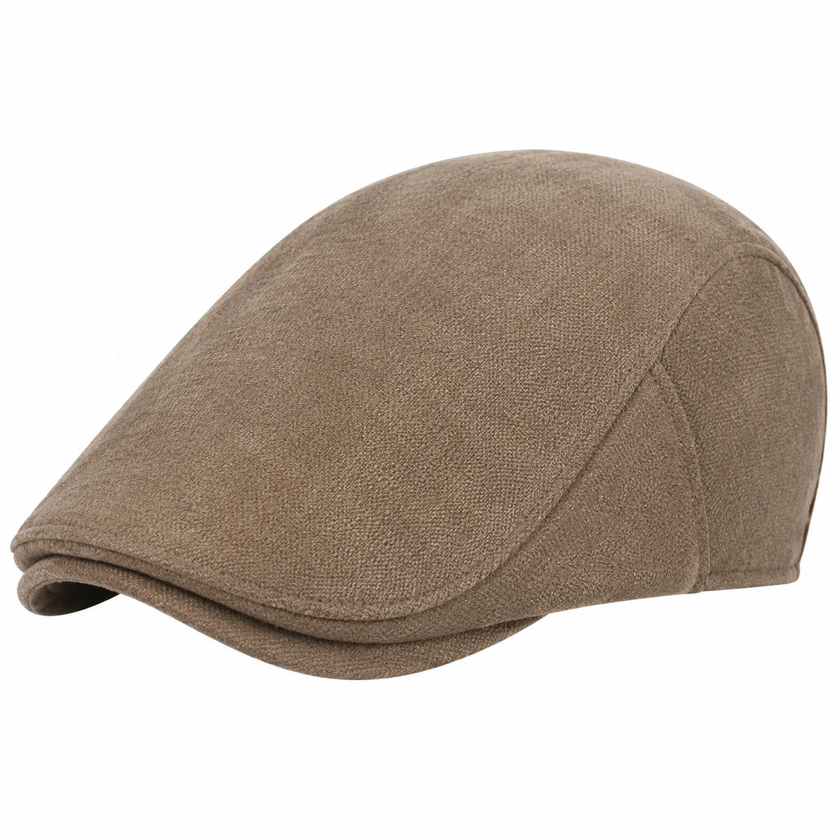 Casquette plate taille unique en tissu texturé taupe - style classique quotidien