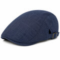 Casquette plate taille unique en textile bleu marine réglable style classique