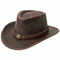 Chapeau cowboy taille unique en matière synthétique marron style western