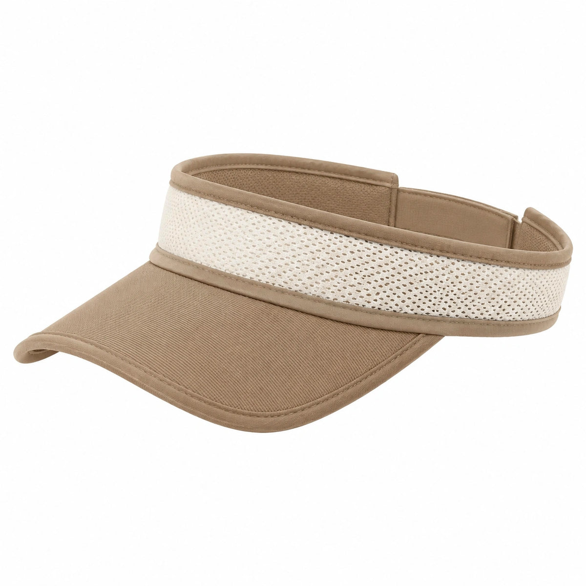 Visière de sport taille unique textile beige respirante réglable