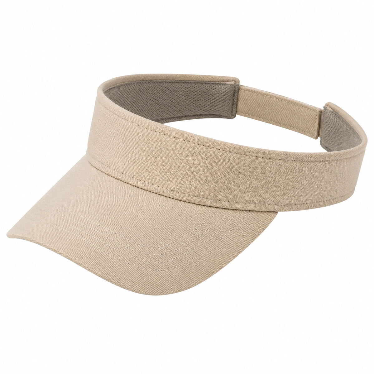 Visière taille unique en tissu beige réglable protection solaire