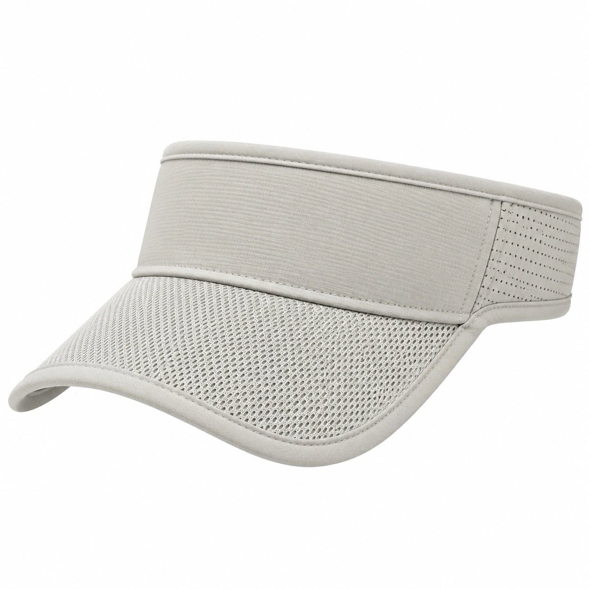 Visière de sport taille unique en textile maille beige à bord incurvé
