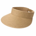 Visière femme taille unique en fibres textiles tressées beige - protection solaire ajustable